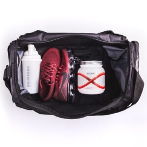 Waterproof gym bag with a rubberized base